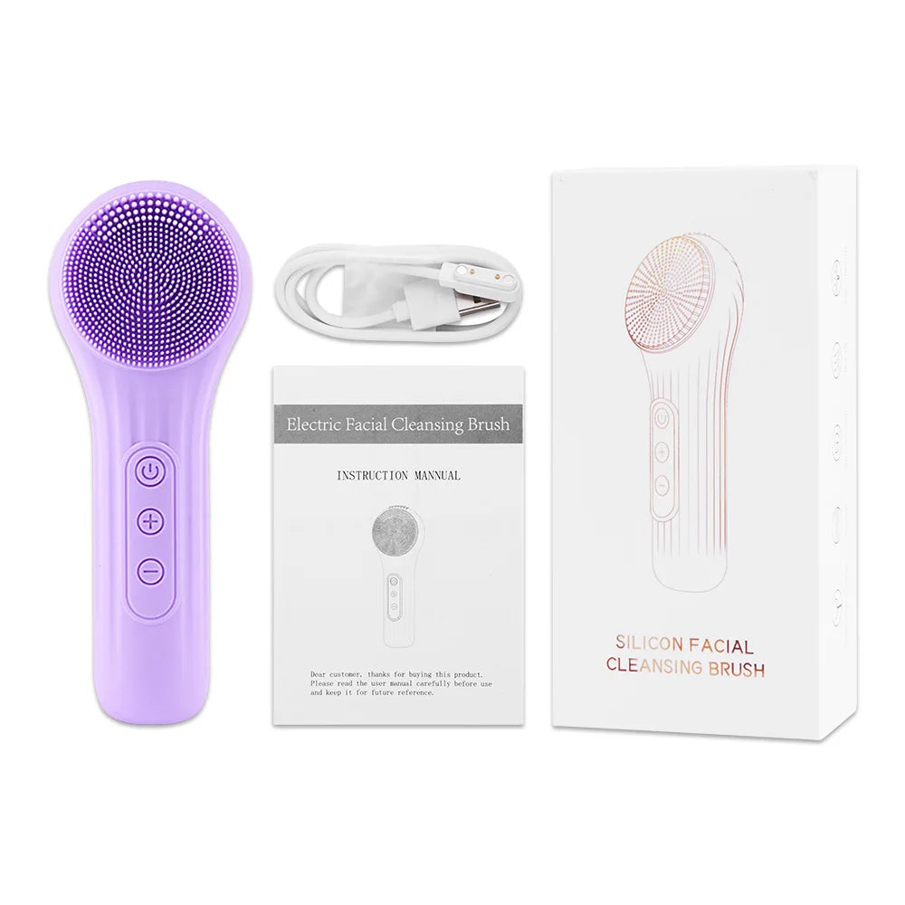 Brosse Nettoyante Faciale Sonique en Silicone - Massage Vibrant Waterproof