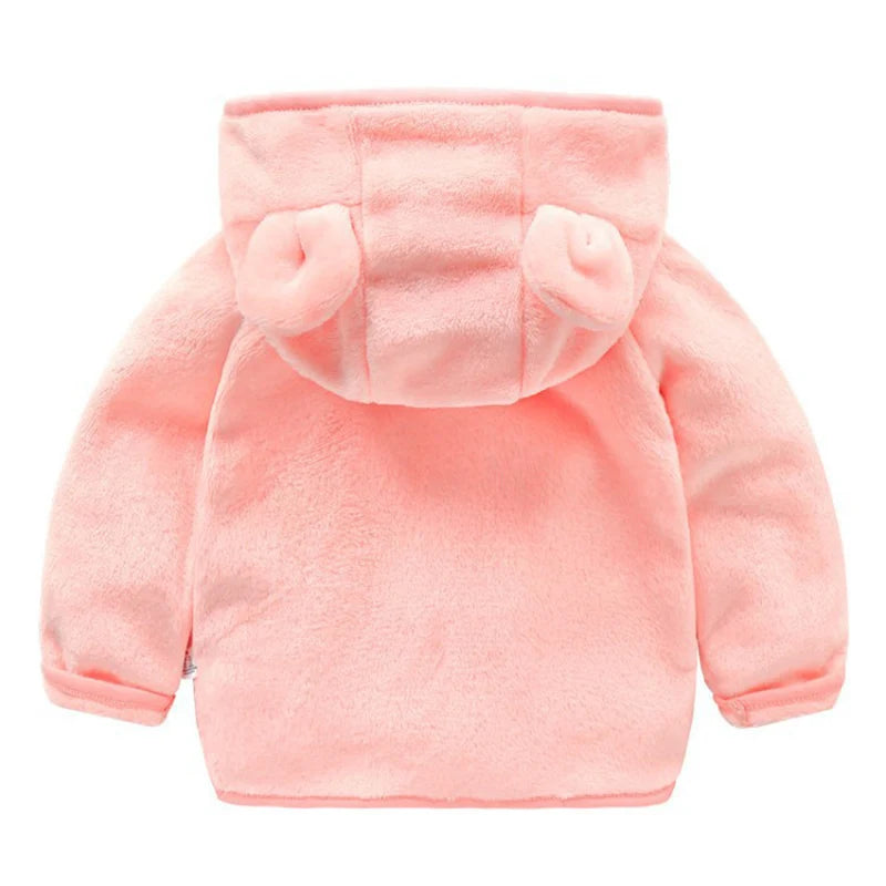 Manteau Bébé Fille à Capuche - Veste Automne Couleur Unie 9 Mois-4 Ans