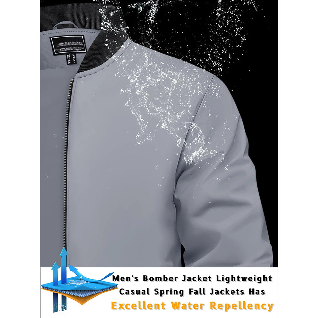 Veste Homme Bomber Légère - Coupe-Vent Imperméable Sport Outdoor