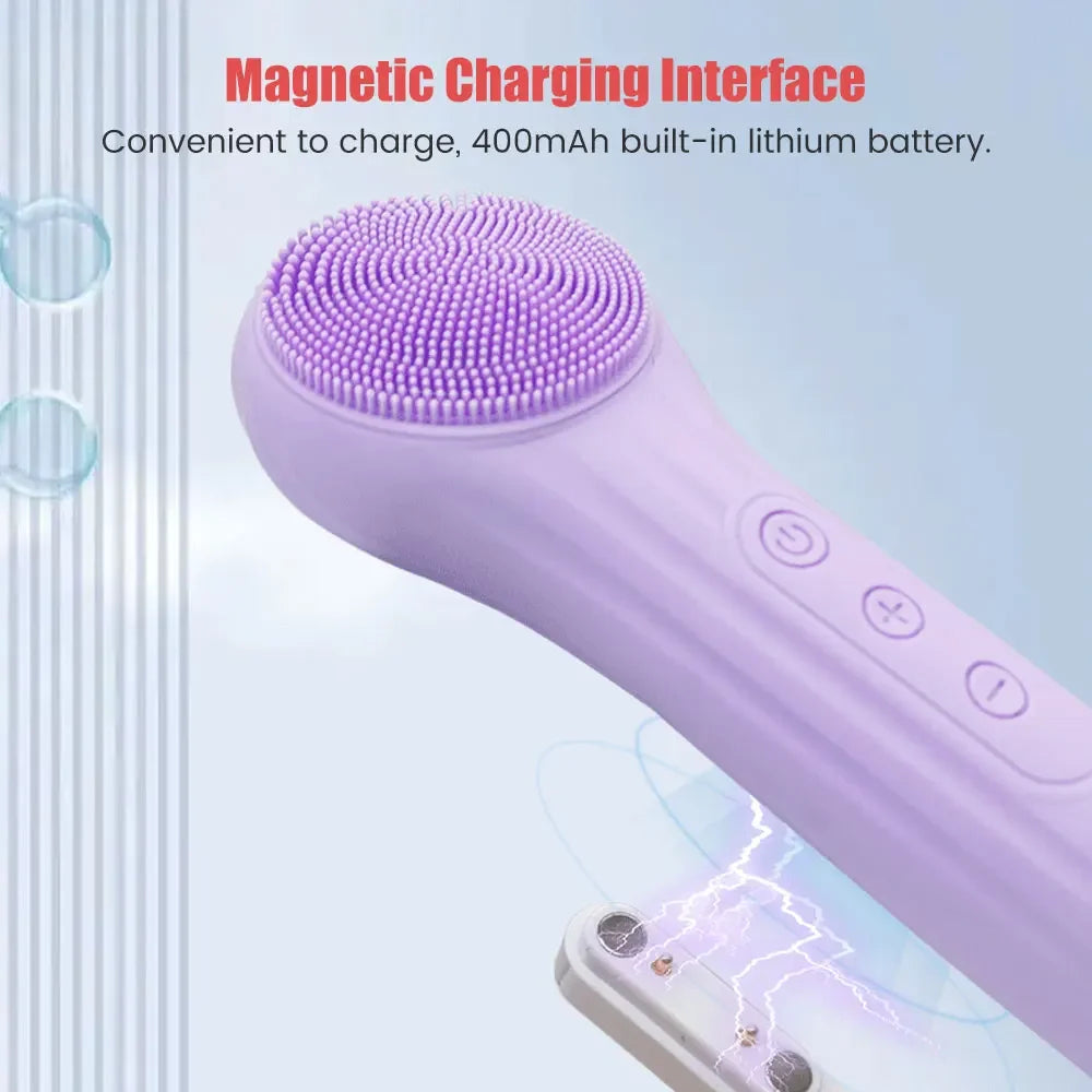 Brosse Nettoyante Faciale Sonique en Silicone - Massage Vibrant Waterproof