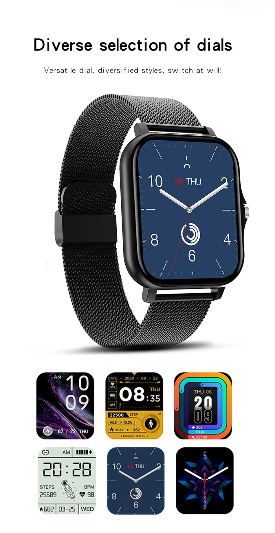 Montre Connectée 2025 Écran 1.83" - Appels Bluetooth Suivi Sport