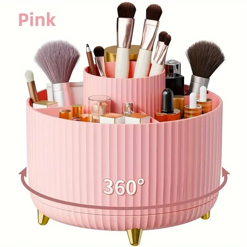 Rangement Maquillage Rotatif 360° - 5 Compartiments Organisateur Cosmétiques