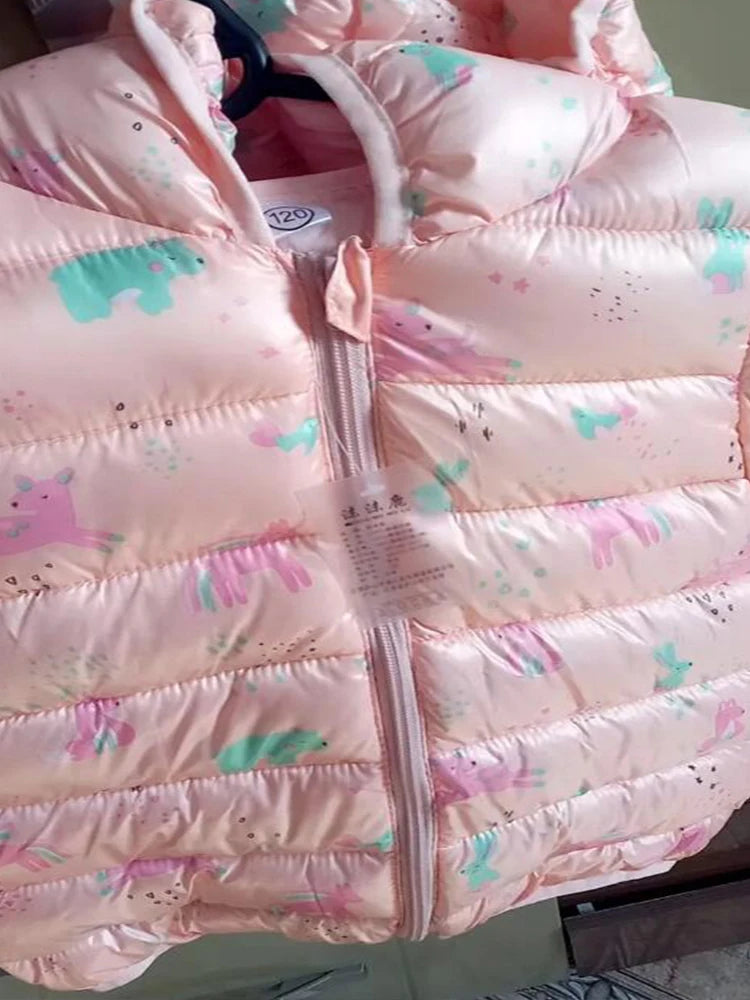 Doudoune Enfant à Capuche Dinosaure - Manteau Léger Automne Hiver 0-5 Ans