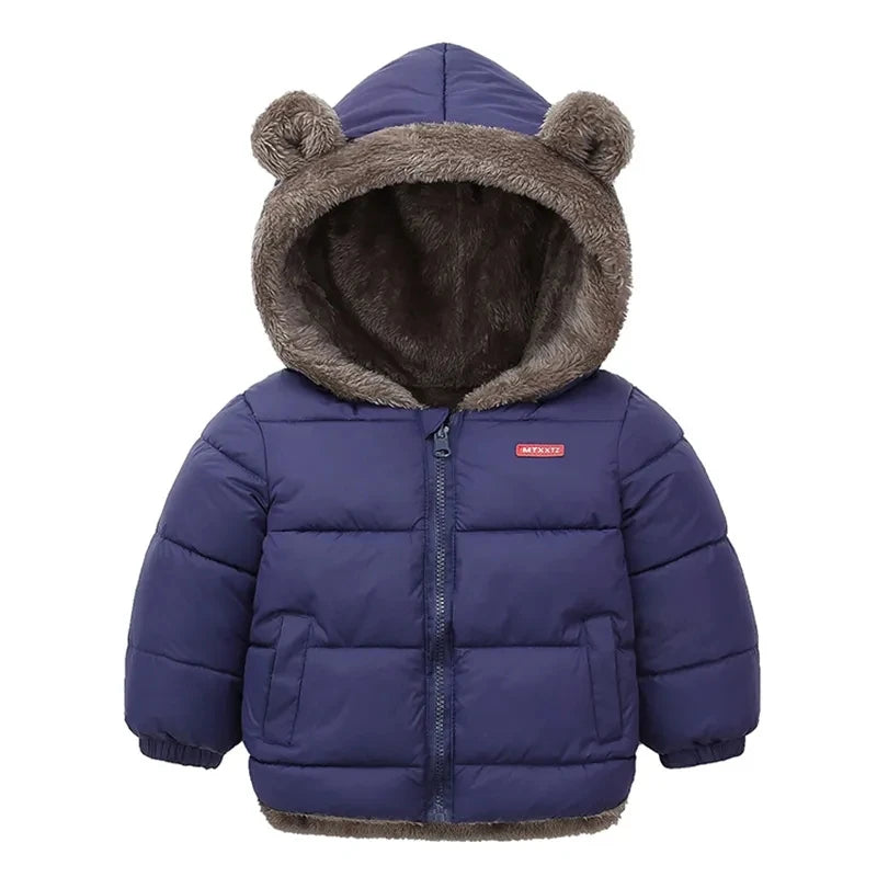 Veste Enfant Épaisse à Capuche - Manteau Chaud Garçon Fille 2-6 Ans