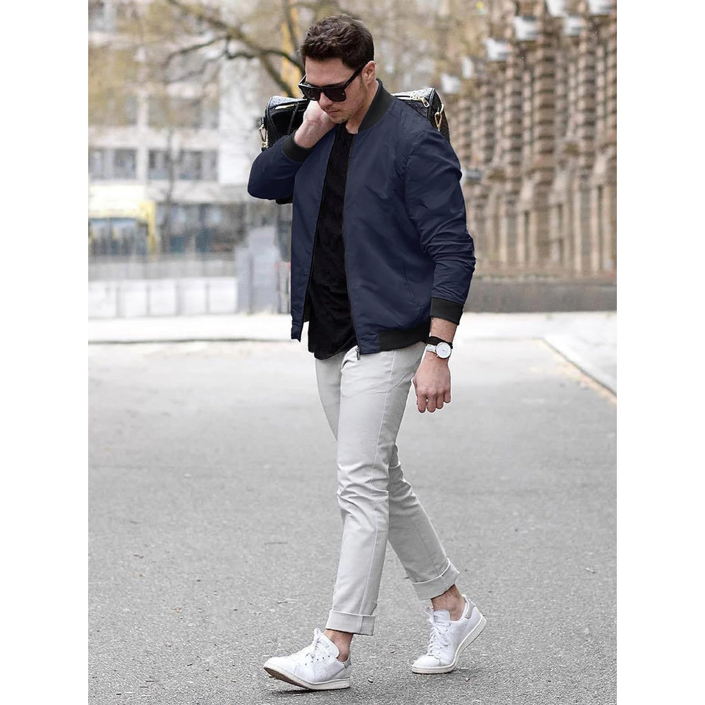 Veste Homme Bomber Légère - Coupe-Vent Imperméable Sport Outdoor