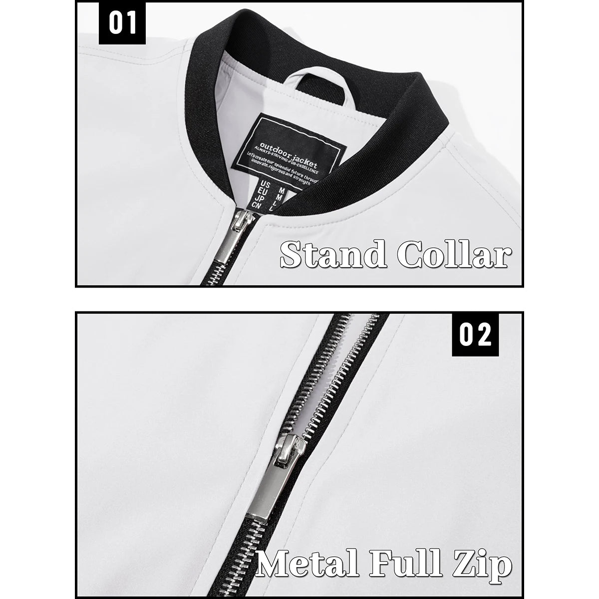 Veste Homme Bomber Légère - Coupe-Vent Imperméable Sport Outdoor