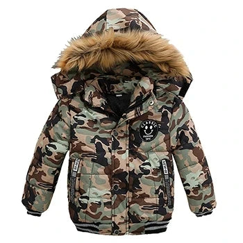 Veste Enfant Col Fourrure - Manteau Hiver Chaud à Capuche 2-6 Ans