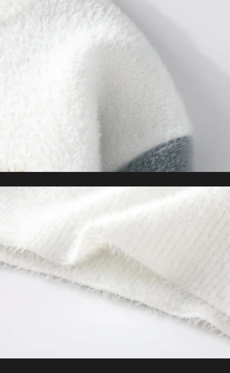 Pulls hommes 2025 Motif de lettres d’hiver Pull épais pour hommes Pulls de jeunes étudiants automne Pulls en laine pour hommes pleine taille S-3XL