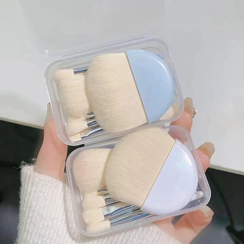 Set de 6 Pinceaux de Maquillage de Voyage Mini avec Boîte - MOONBIFFY