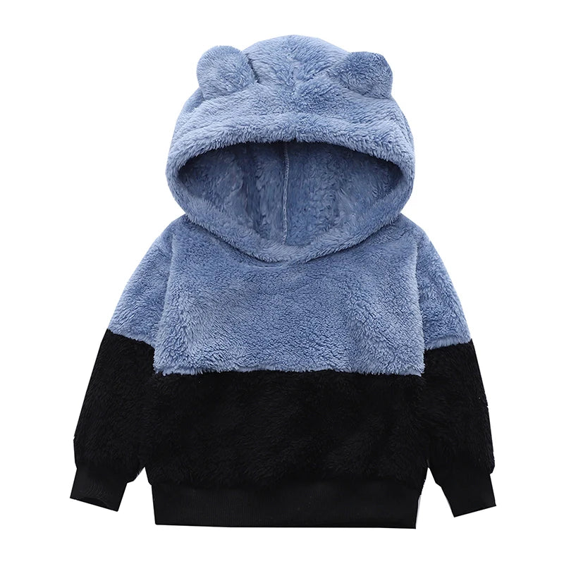Veste Polaire Enfant à Capuche avec Oreilles - Manteau Chaud Coloré