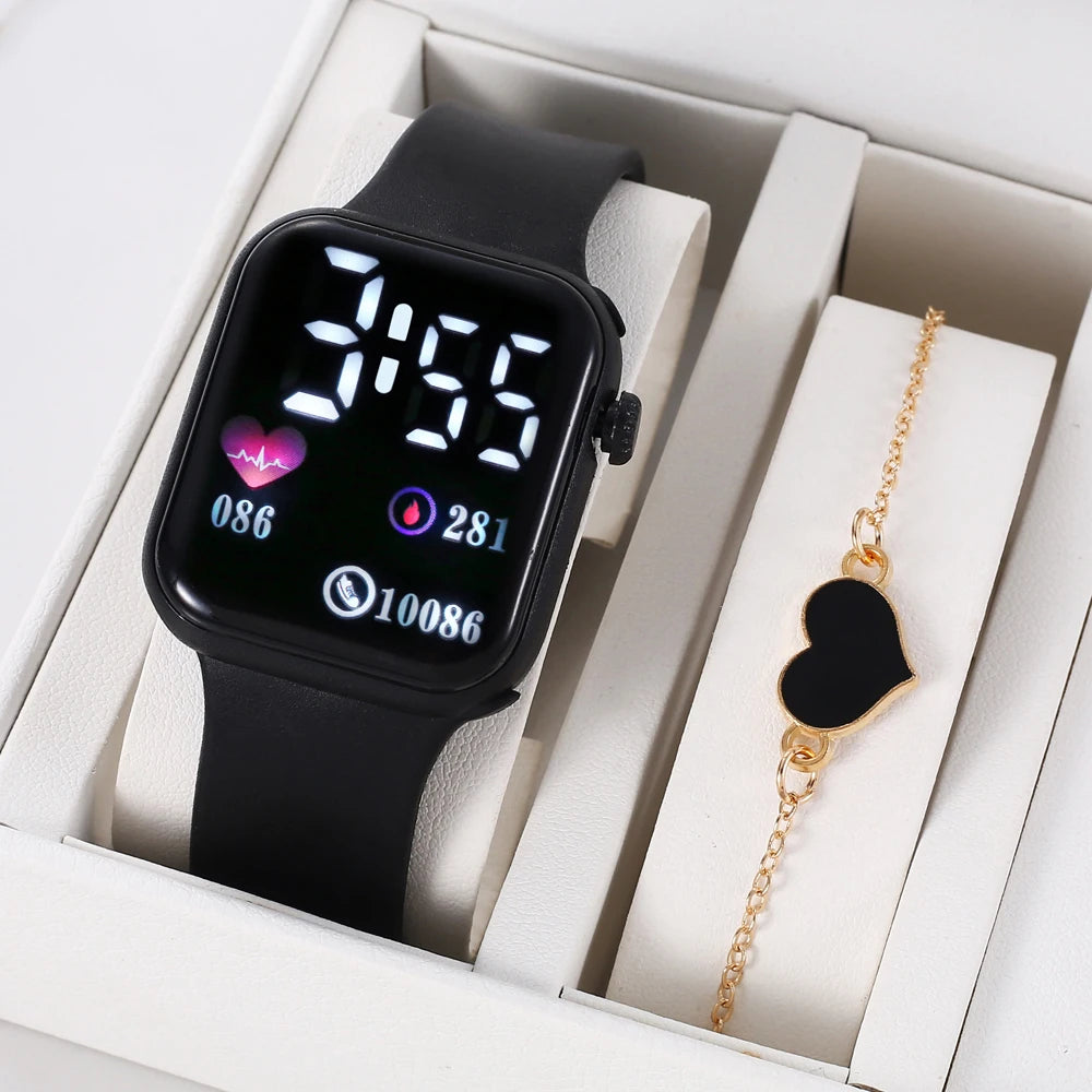 Montre LED Électronique Carrée - Design Mode Étanche Extérieur