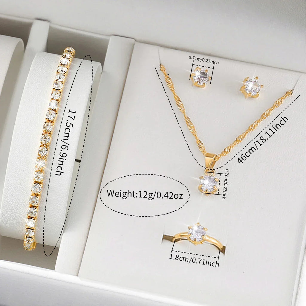 Set de 6 Montres Femme Strass Luxe - Bracelets Dorés Élégants