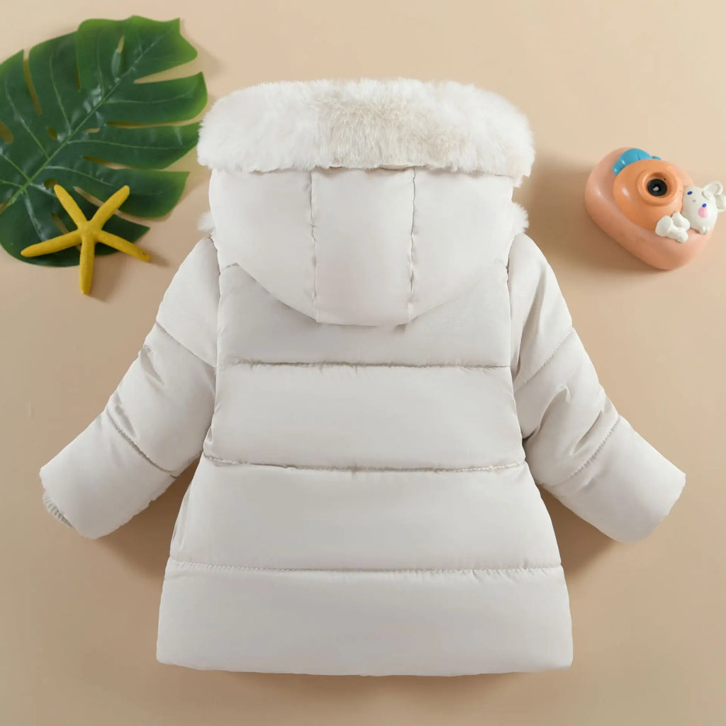 Veste Hiver Bébé Fille 1-4 Ans - Manteau Chaud à Capuche Papillon