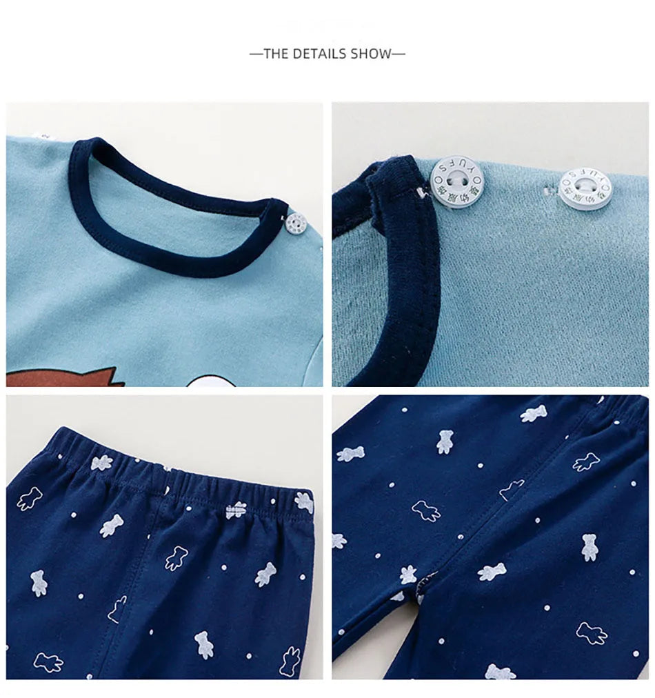 Pyjama Coton Enfant Unisexe - Ensemble Chaud Motifs Cartoon