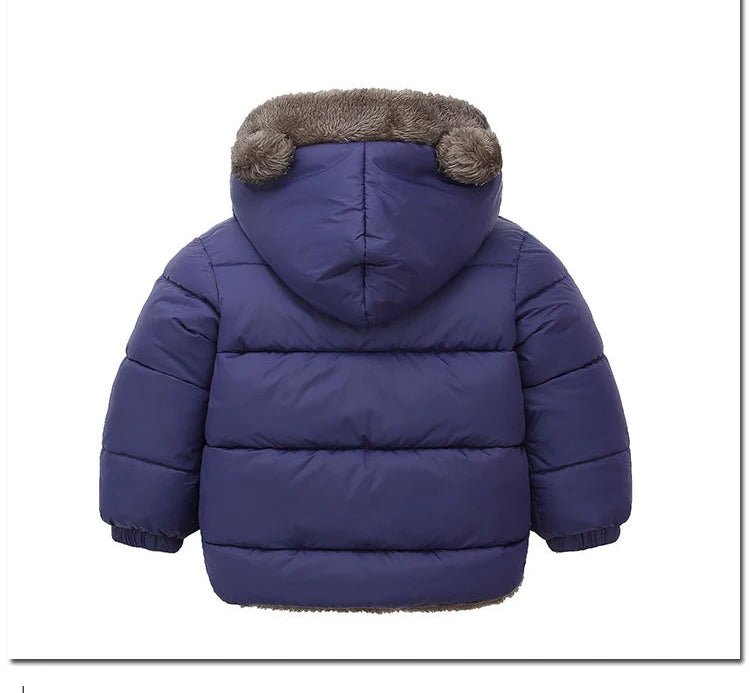 Veste Enfant Épaisse à Capuche - Manteau Chaud Garçon Fille 2-6 Ans