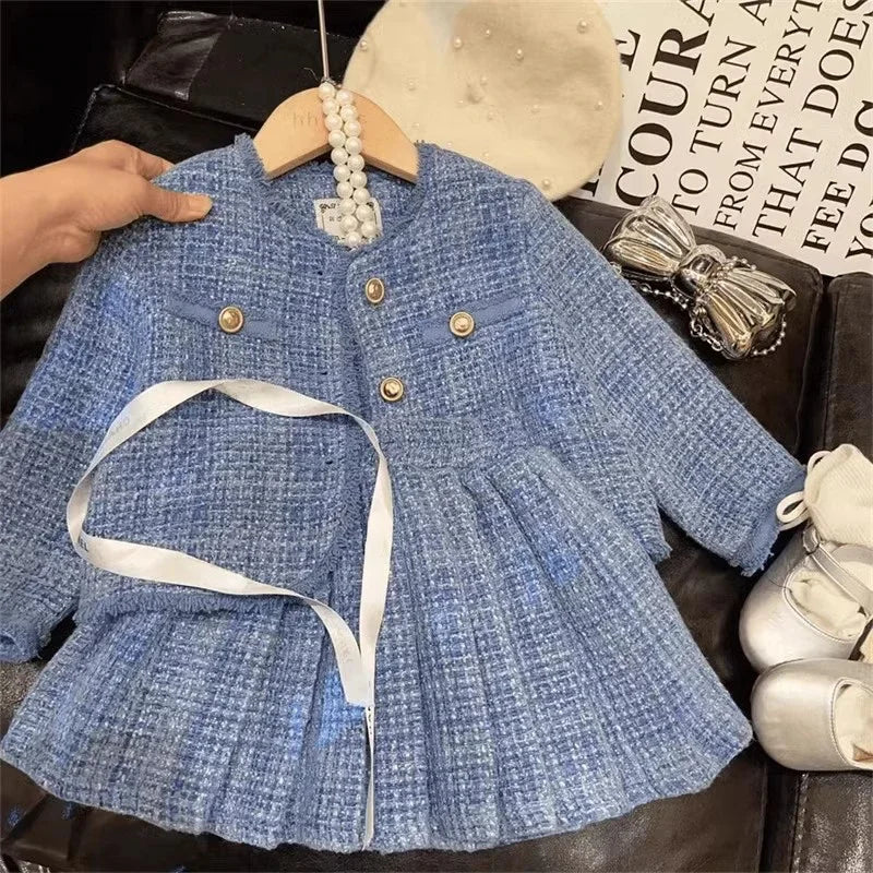 Ensemble Chic Fille 2 Pièces – Veste + Jupe | Style Princesse Élégant | Automne & Printemps 2025