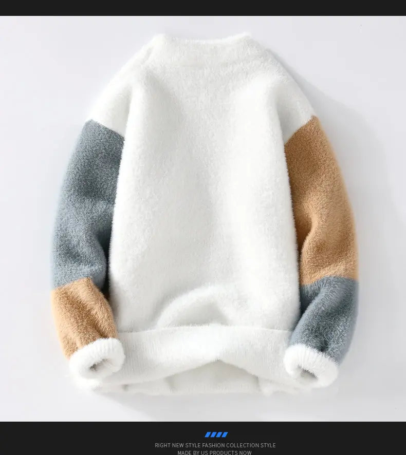 Pulls hommes 2025 Motif de lettres d’hiver Pull épais pour hommes Pulls de jeunes étudiants automne Pulls en laine pour hommes pleine taille S-3XL