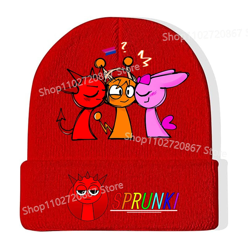 Bonnet Sprunki Enfant - Chapeau Tricoté Tendance Hiver Chaud