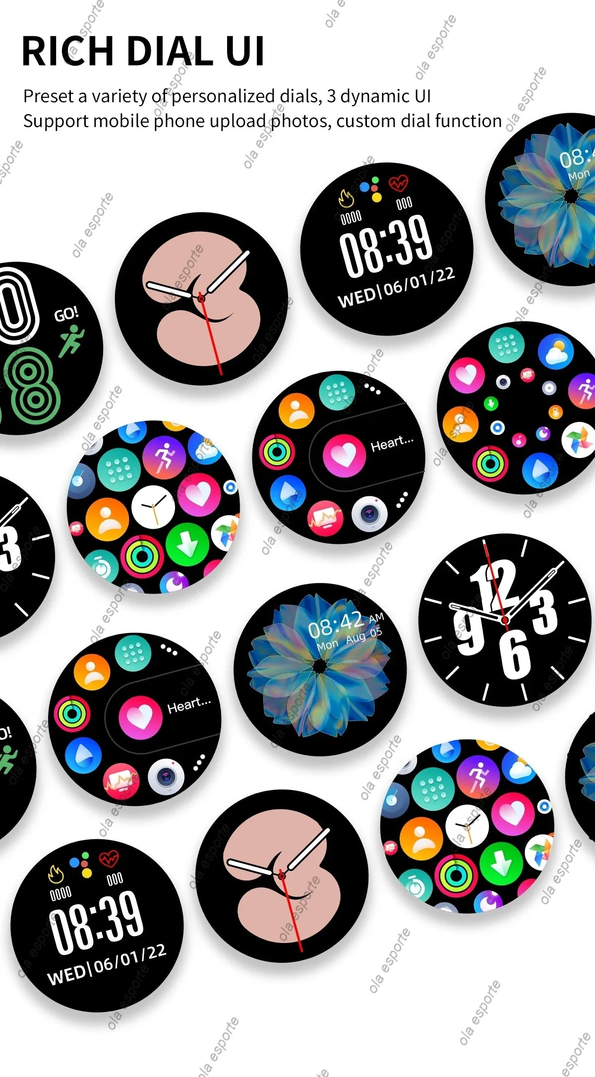 Montre Connectée Pro 1.39 Pouces - Appel Bluetooth, Cadrans Personnalisés, Musique, 6 Moniteurs Santé