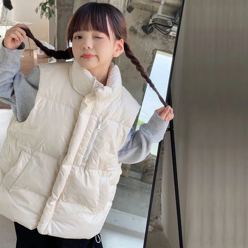Gilet Sans Manches Enfant - Veste Chaude Automne Hiver 4-12 Ans