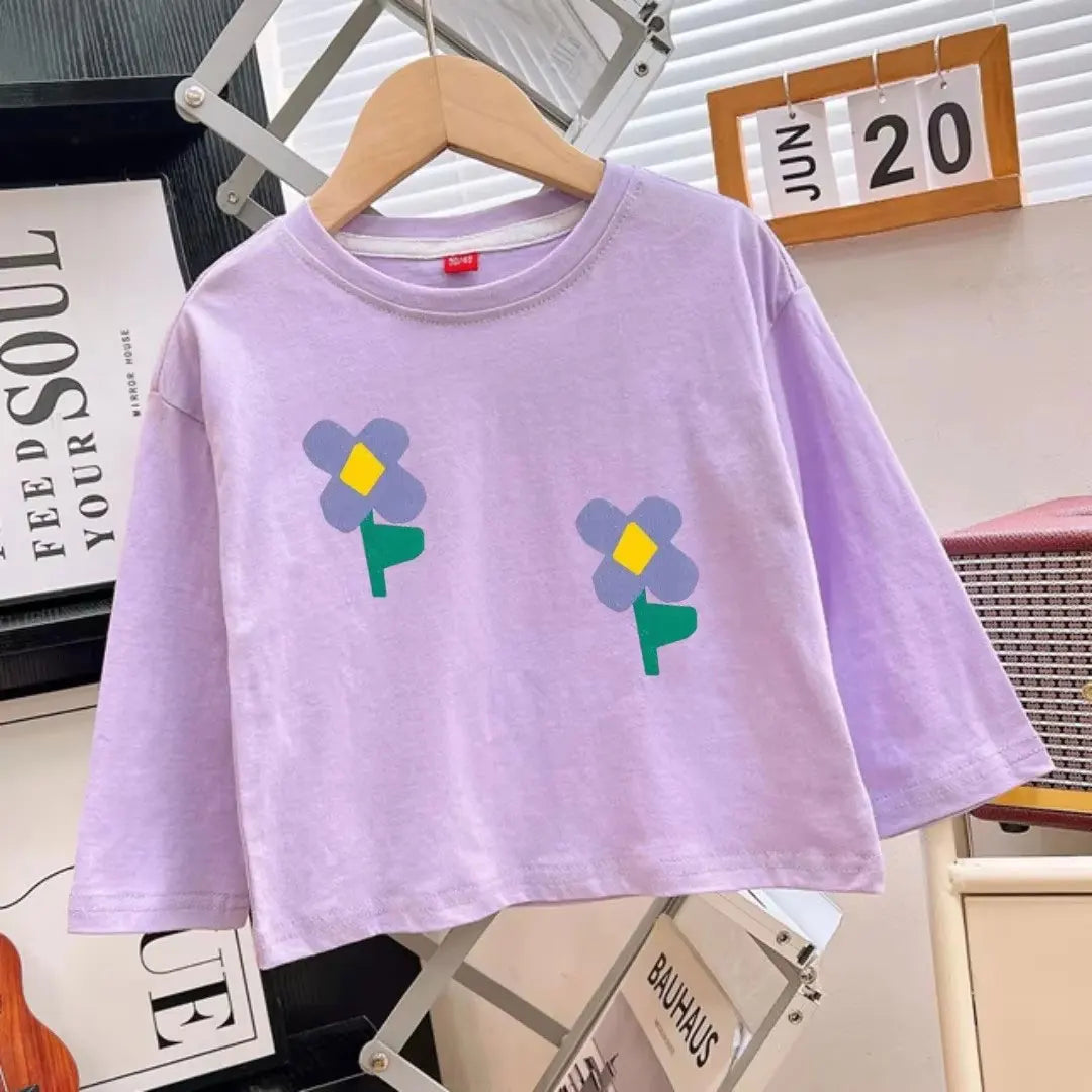 2025 T-shirt Enfant Manches Longues – Coloré & Confortable (2-8 ans)