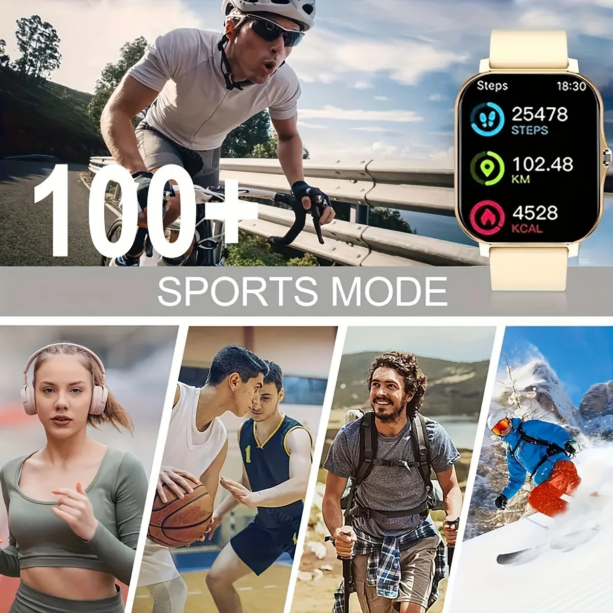 Montre Connectée 2025 Écran 1.83" - Appels Bluetooth Suivi Sport