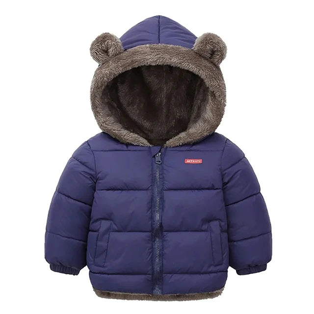 Veste Enfant Épaisse à Capuche - Manteau Chaud Garçon Fille 2-6 Ans