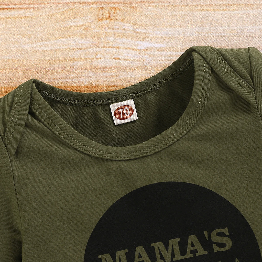 Ensemble Bébé Garçon Été 3 Pièces - Body + Pantalon Camouflage + Chapeau 0-18 Mois