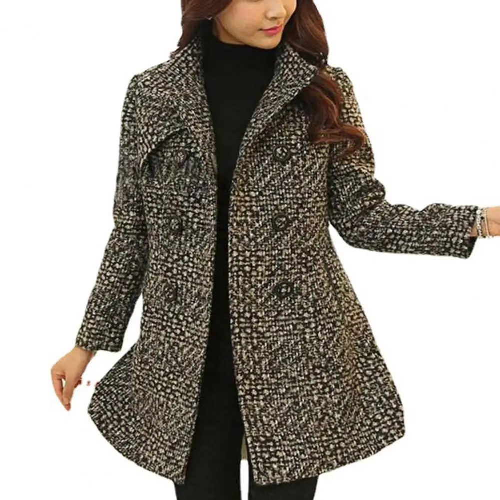 Cardigan Élégant en Tweed pour Femme - Veste Vintage Automne Hiver