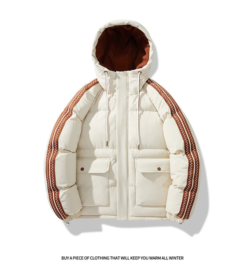Veste Homme Hiver 2025 - Manteau Matelassé Capuche Chaud Ample