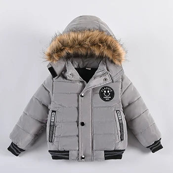 Veste Enfant Col Fourrure - Manteau Hiver Chaud à Capuche 2-6 Ans