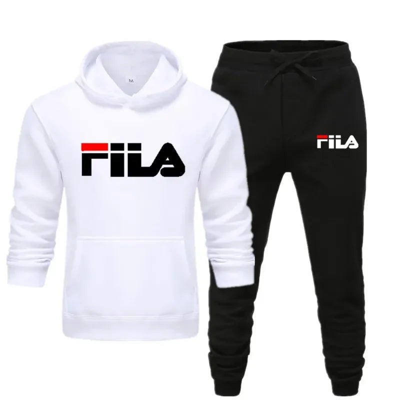 A new men's Spring and Autumn 2025 pullover hoodie + sweatpants two-piece fitness, fashion and casual jogging set