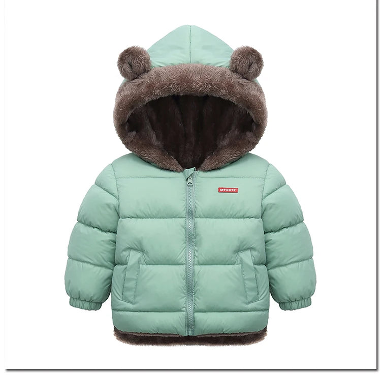 Veste Enfant Épaisse à Capuche - Manteau Chaud Garçon Fille 2-6 Ans