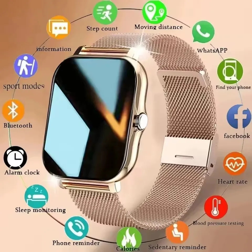 Montre Connectée Intelligente 1.44 Pouces - Appel Bluetooth, Oxygène Sanguin, Pression Artérielle