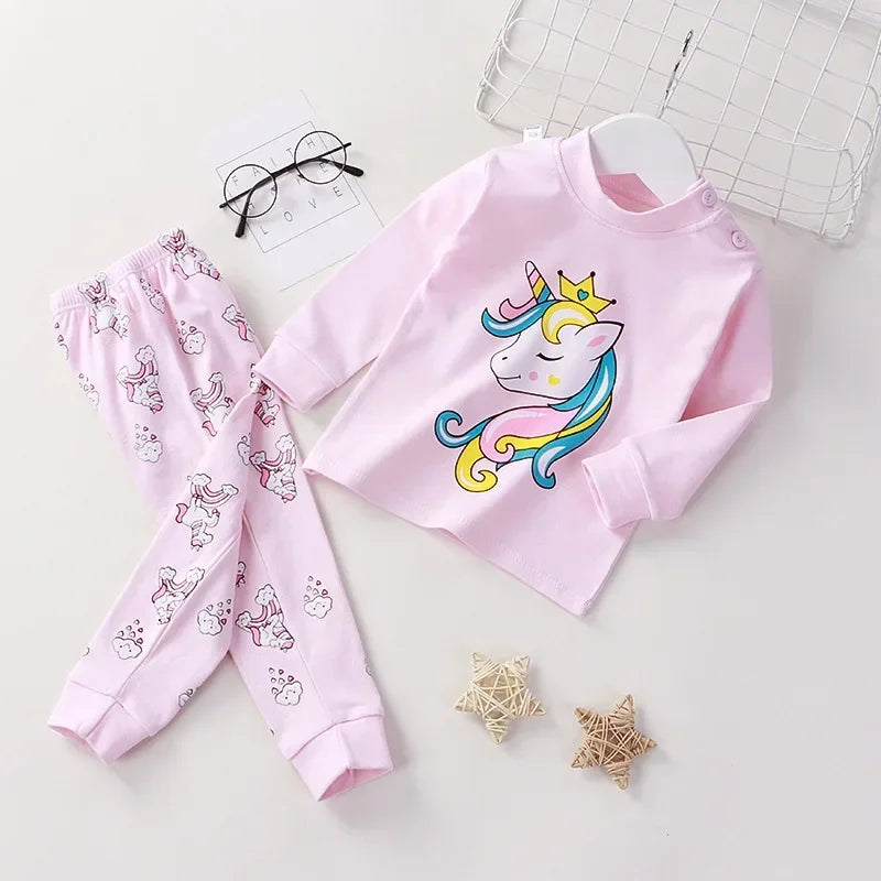 Pyjama Enfant Garçon Fille - Ensemble 2 Pièces Cartoon Manches Longues