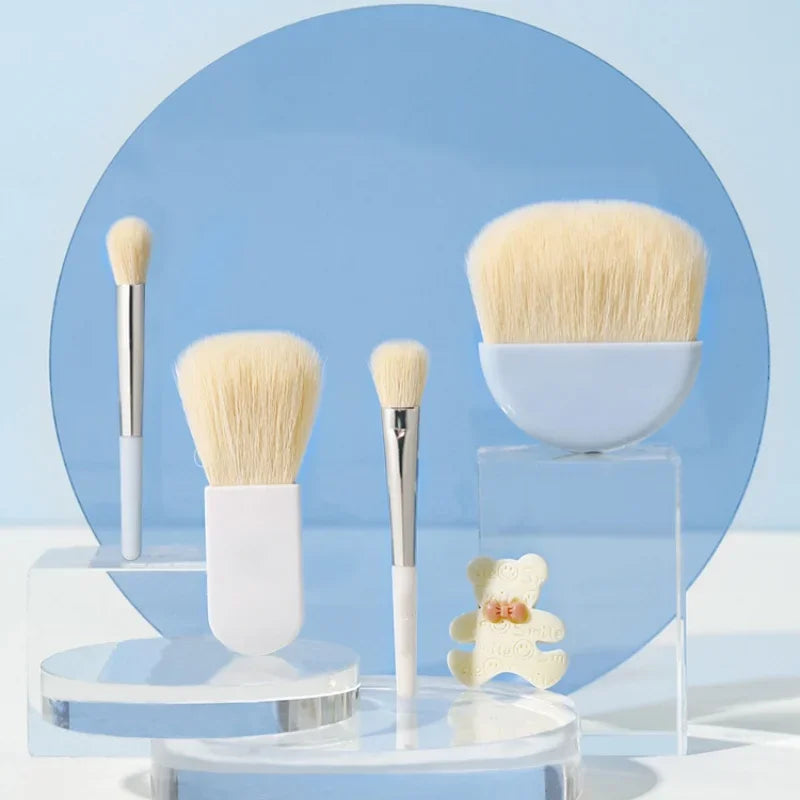 Set de 6 Pinceaux de Maquillage de Voyage Mini avec Boîte - MOONBIFFY