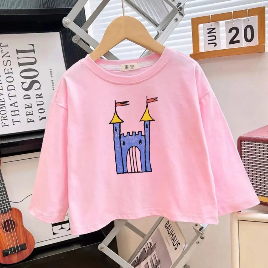 2025 T-shirt Enfant Manches Longues – Coloré & Confortable (2-8 ans)