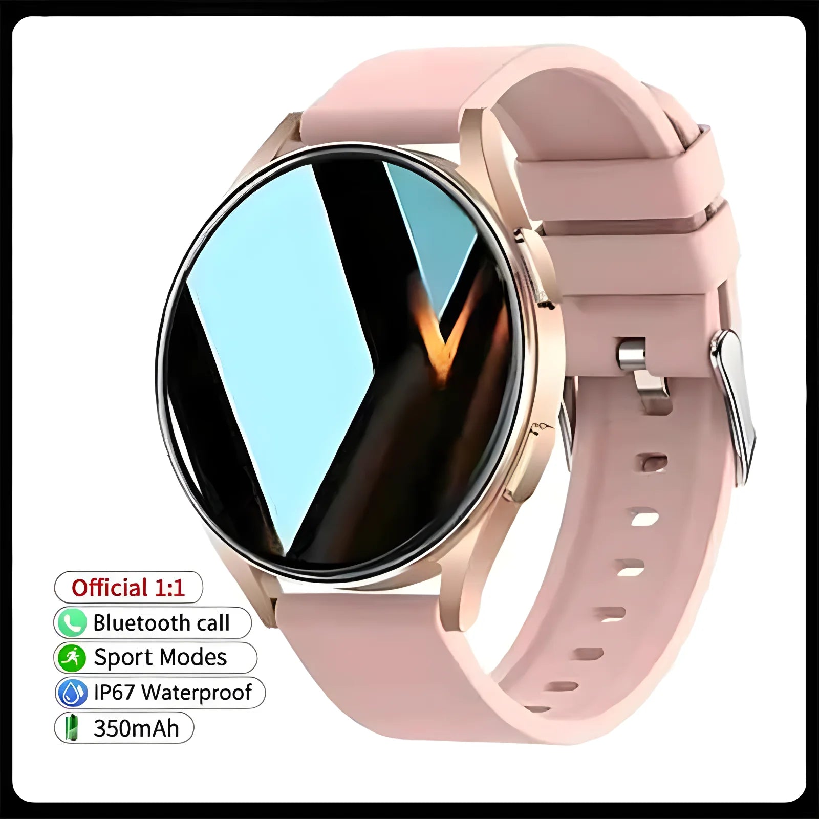 Montre Connectée Pro 1.39 Pouces - Appel Bluetooth, Cadrans Personnalisés, Musique, 6 Moniteurs Santé