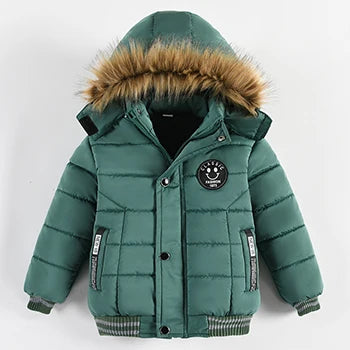 Veste Enfant Col Fourrure - Manteau Hiver Chaud à Capuche 2-6 Ans