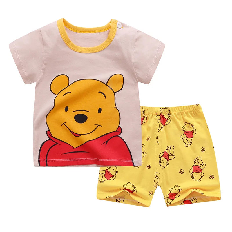 Ensemble Winnie l'Ourson Enfant Été 2 Pièces - T-shirt Manches Courtes + Short Garçon
