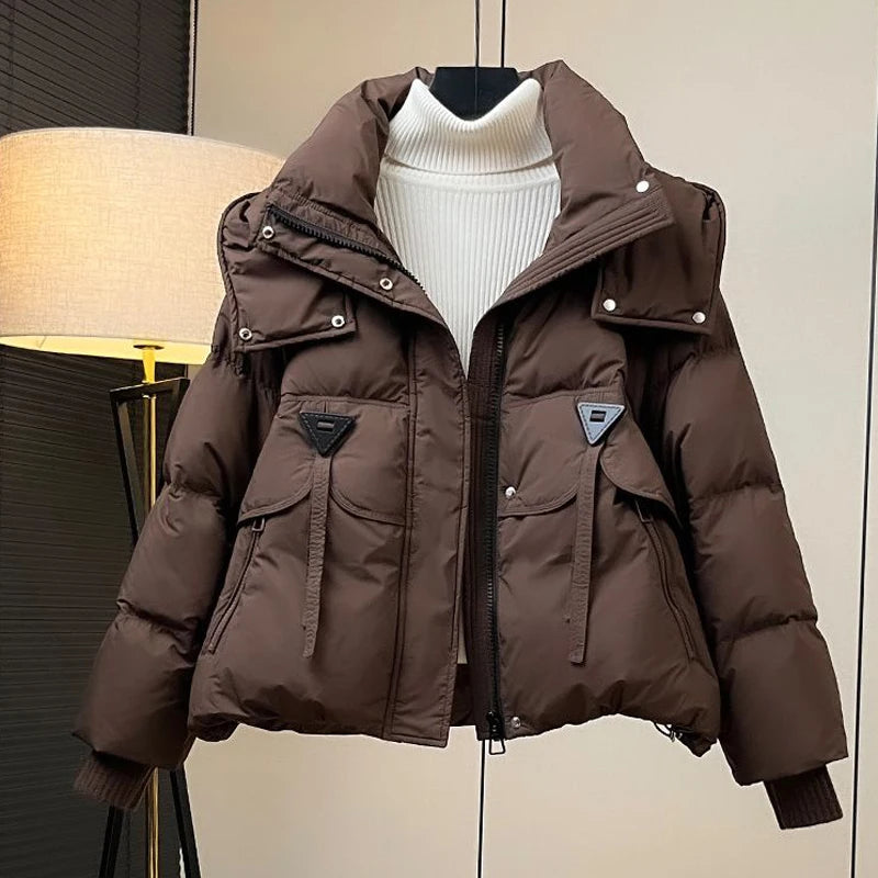 Parka Femme Coréenne Automne Hiver - Veste Matelassée Chaude à Capuche