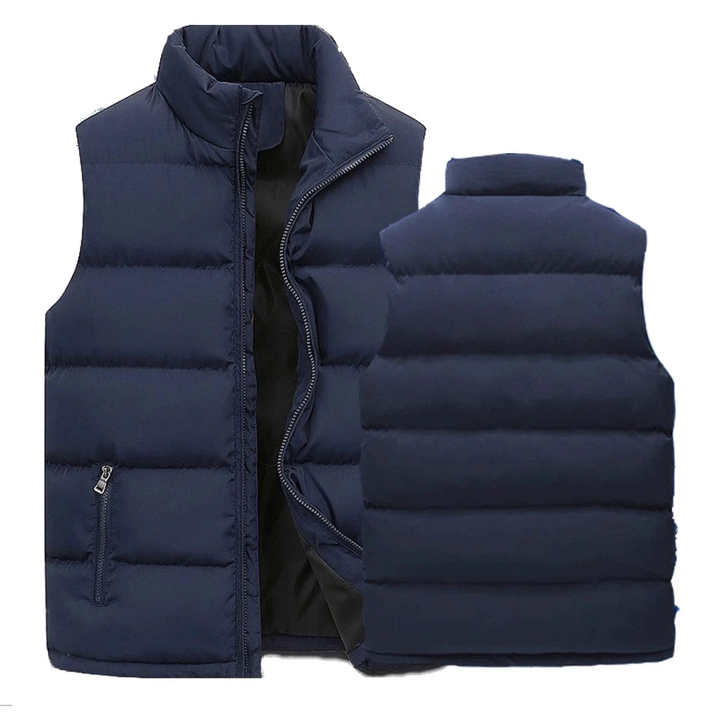Gilet Homme Sans Manches Hiver - Veste Matelassée Imperméable Col Montant