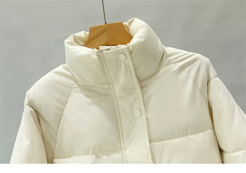 Manteau d'Hiver Femme Matelassé 2025 - Parka Courte Col Montant Chaud