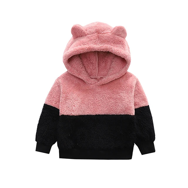 Veste Polaire Enfant à Capuche avec Oreilles - Manteau Chaud Coloré
