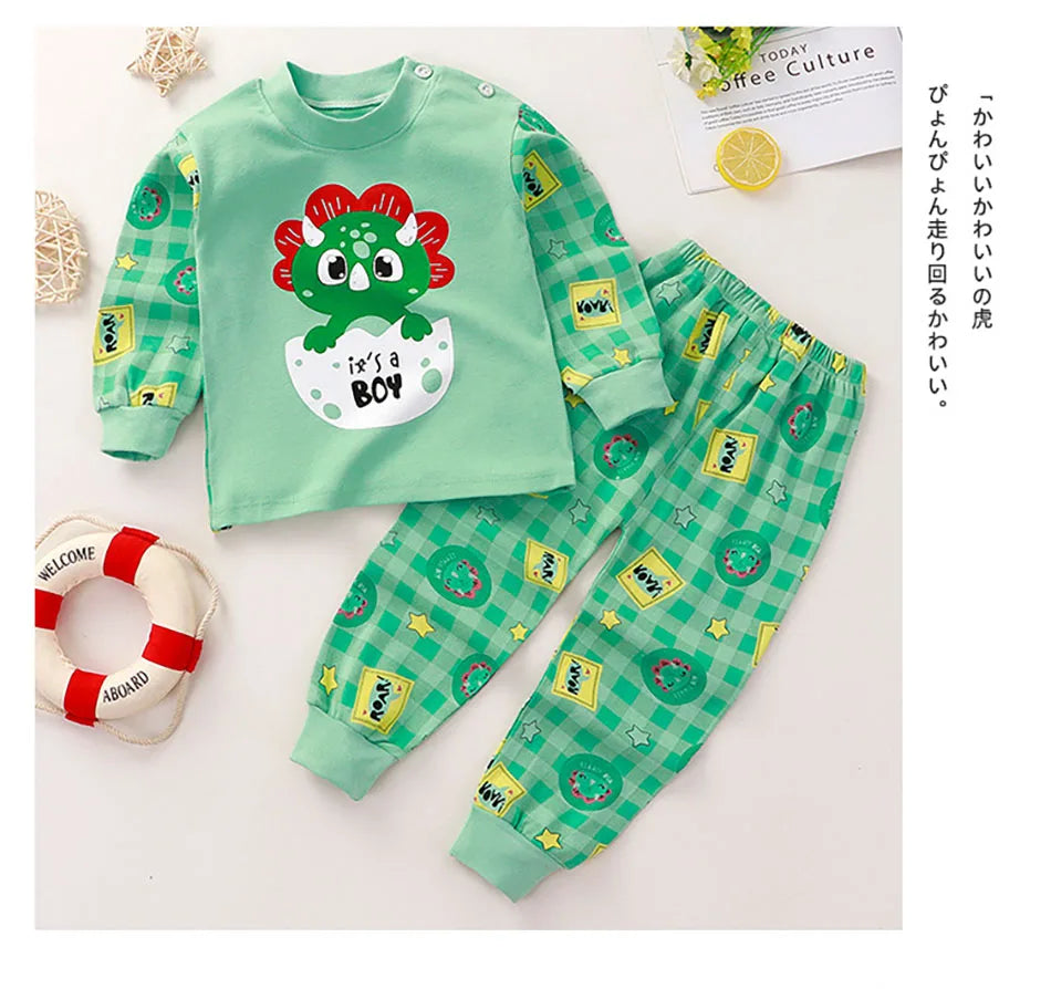 Pyjama Coton Enfant Unisexe - Ensemble Chaud Motifs Cartoon