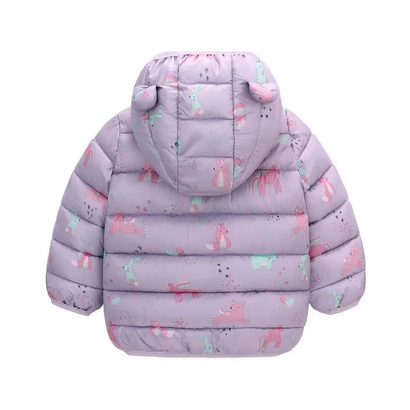 Doudoune Enfant à Capuche Dinosaure - Manteau Léger Automne Hiver 0-5 Ans