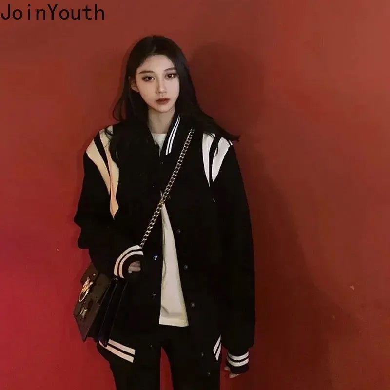 Veste Baseball Femme Oversize - Style Coréen Y2K 2025