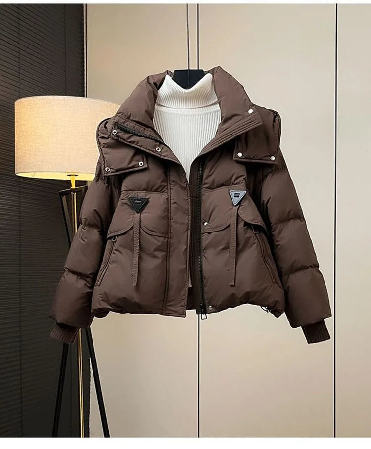 Parka Femme Coréenne Automne Hiver - Veste Matelassée Chaude à Capuche