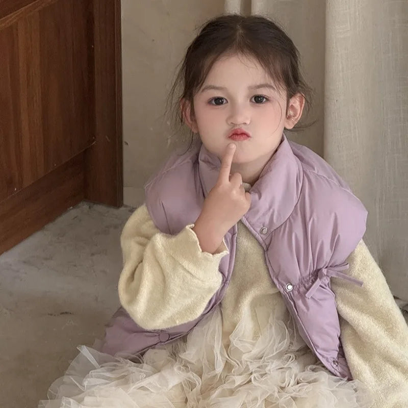 Gilet Sans Manches Bébé Fille 2-7 ans - Chaud et Confortable Hiver