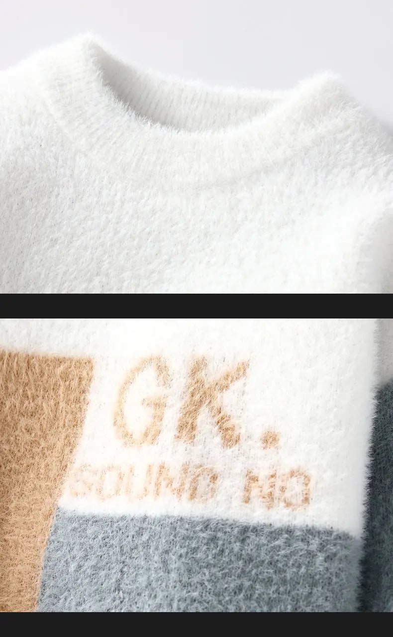 Pulls hommes 2025 Motif de lettres d’hiver Pull épais pour hommes Pulls de jeunes étudiants automne Pulls en laine pour hommes pleine taille S-3XL